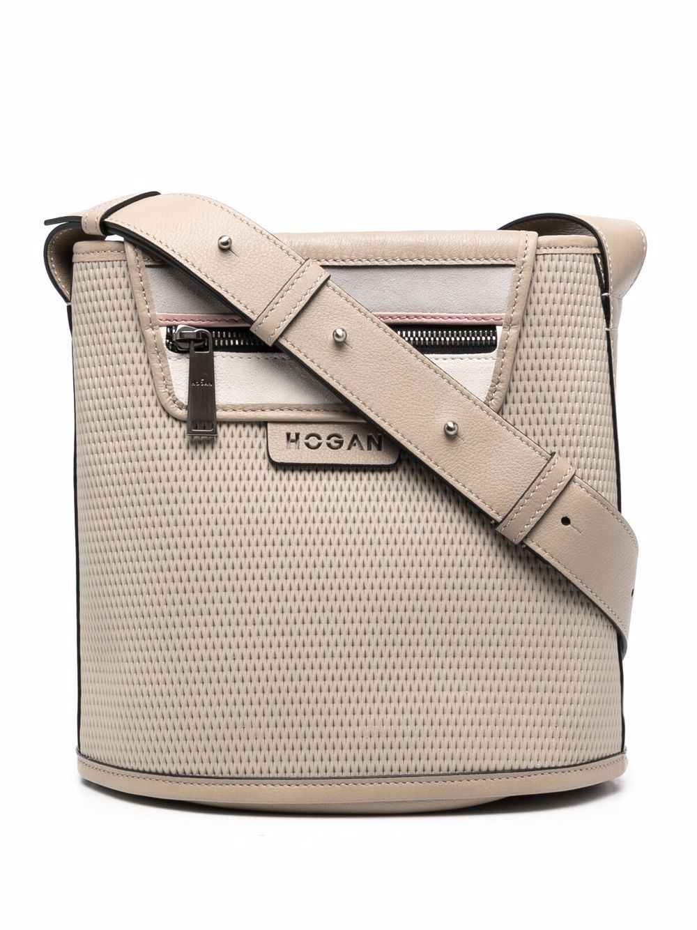Hogan Mesh-panelled Shoulder Bag In 灰色