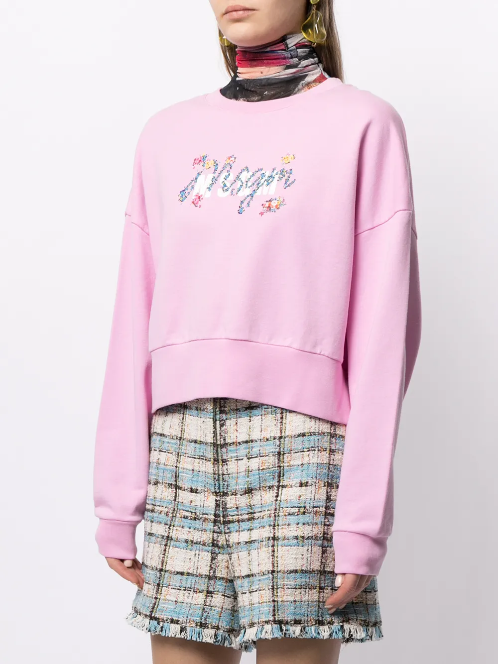 фото Msgm укороченная толстовка с логотипом