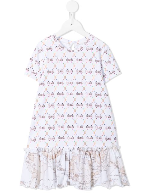 Alviero Martini Kids monogram-print drop-waist dress