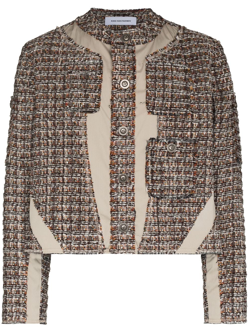 Kiko Kostadinov Torquils Tweed Panelled Jacket - Farfetch