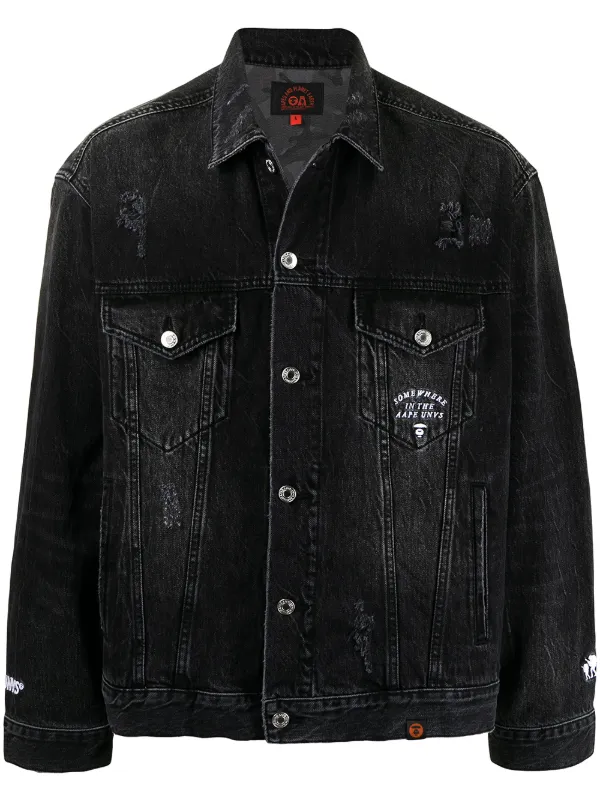 distressed grey denim jacket