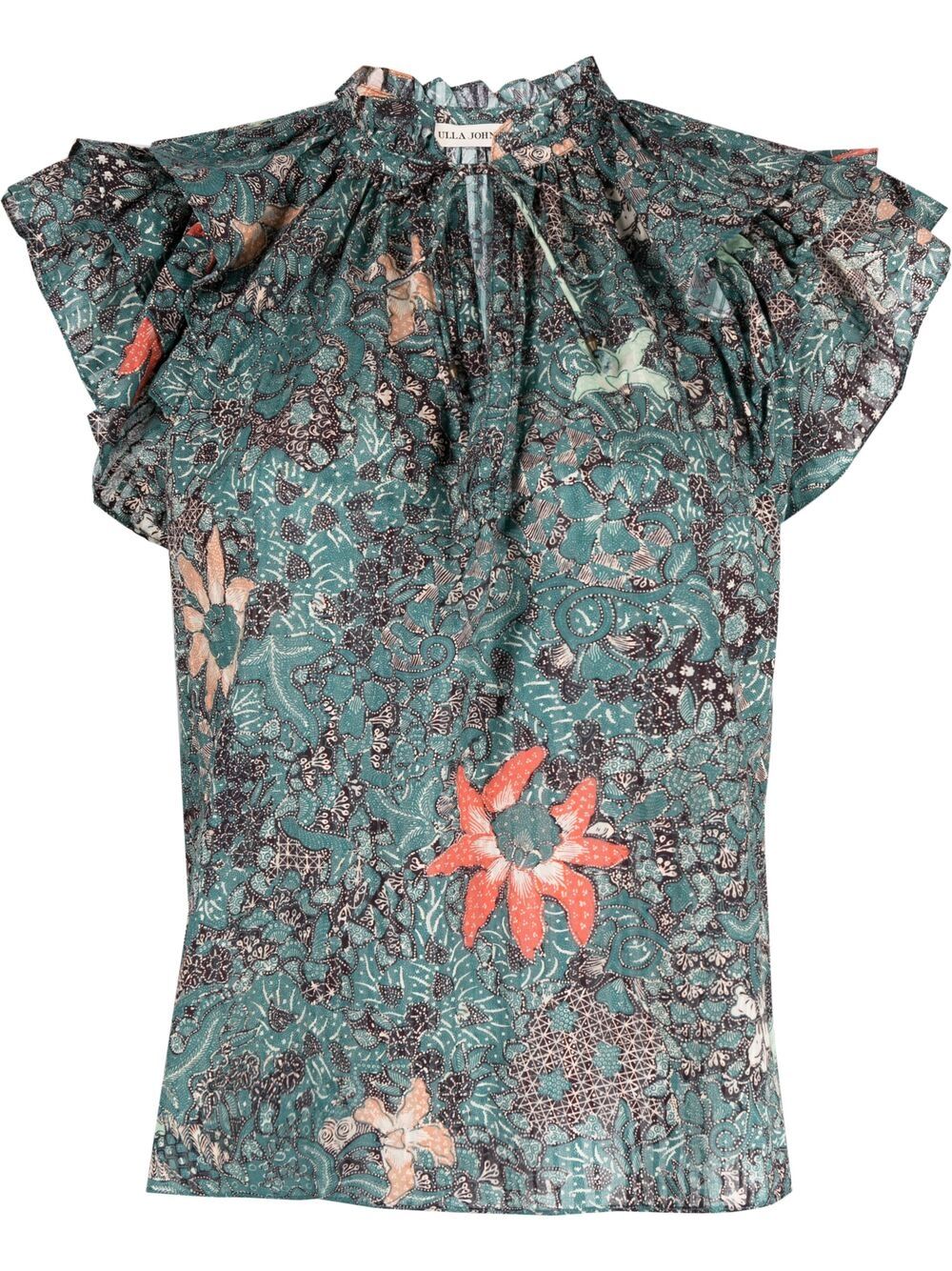 Ulla Johnson Floral-print Blouse In Blue