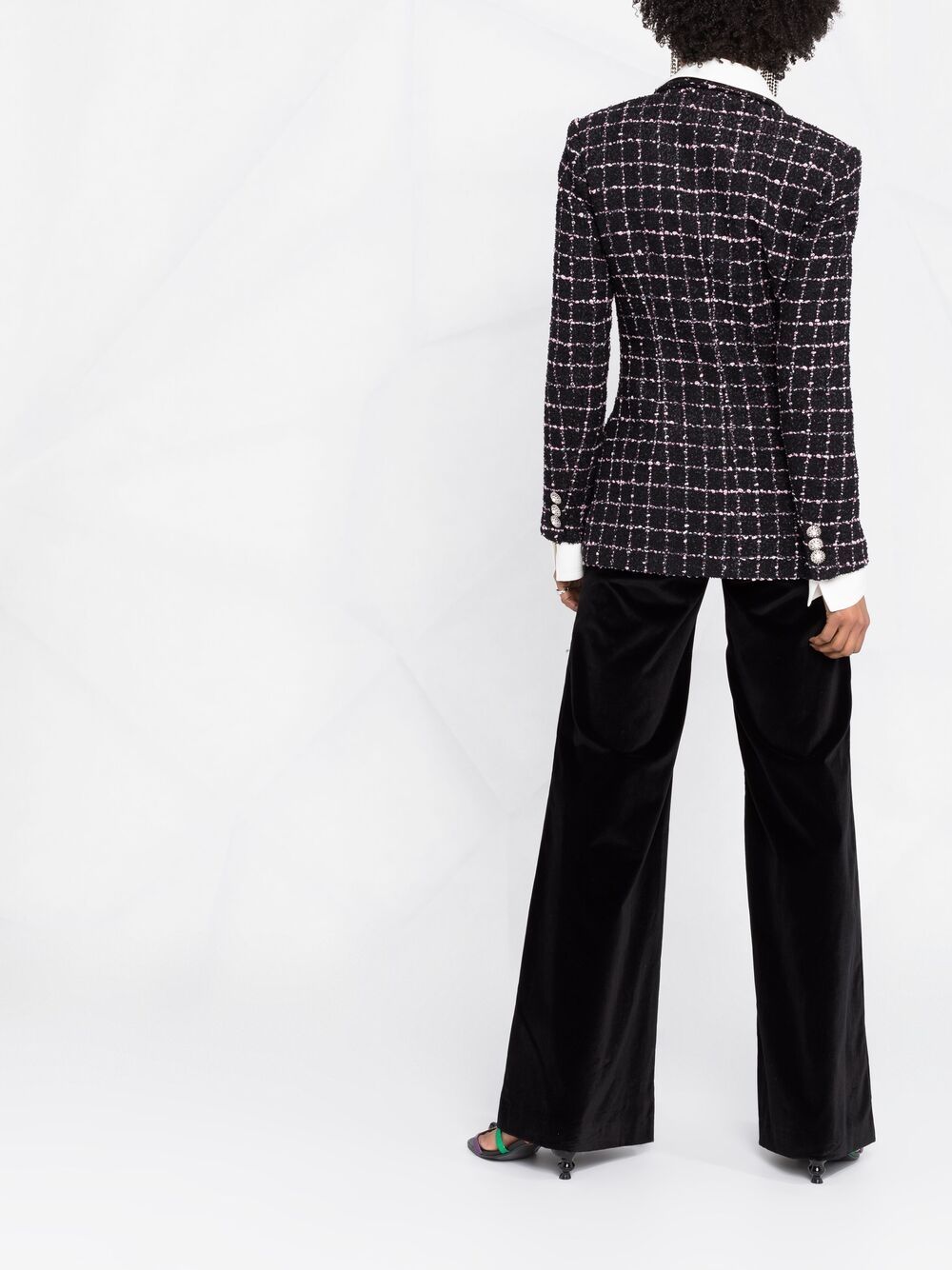 Alessandra Rich check-print button-up Tweed Blazer - Farfetch