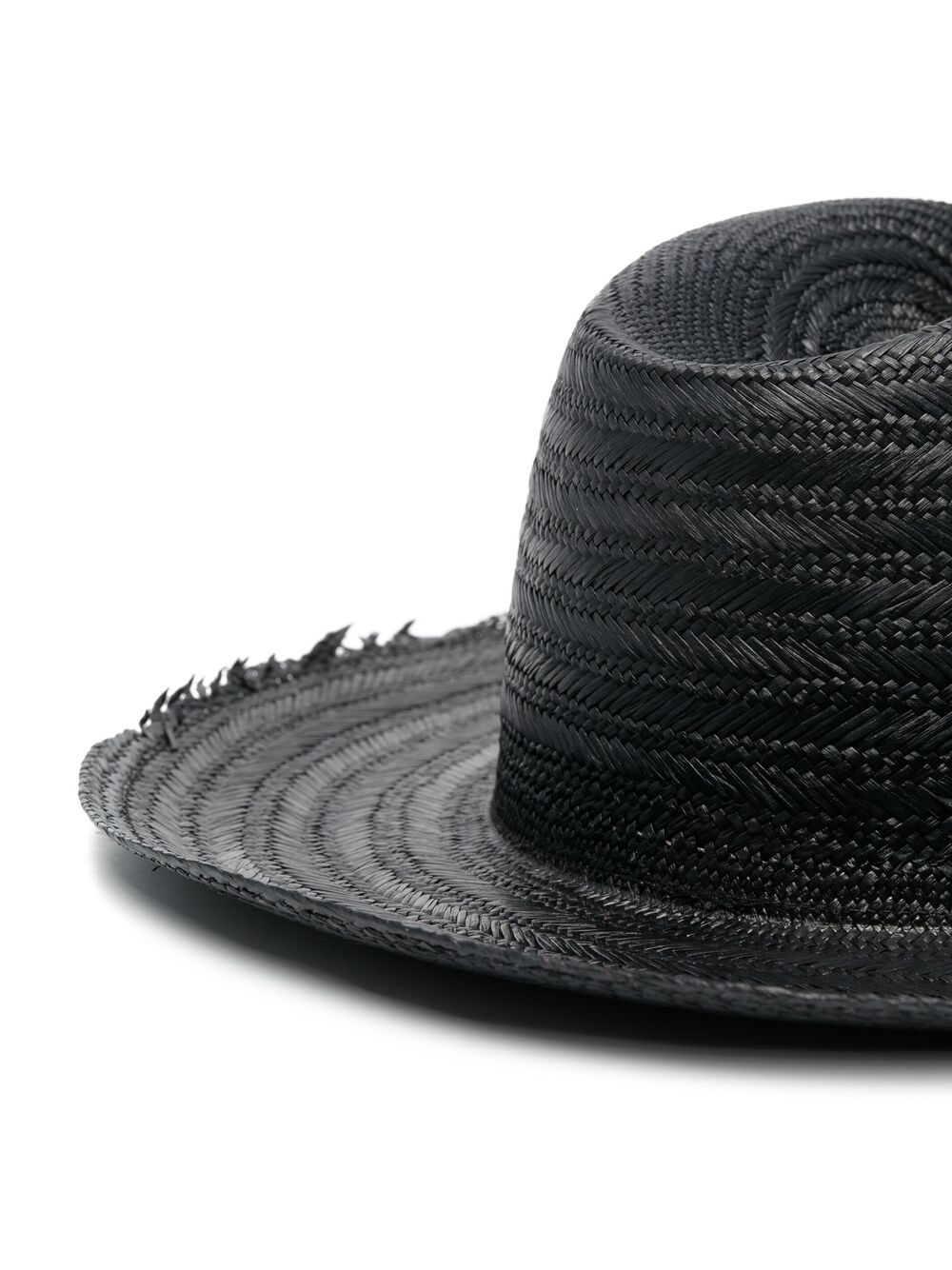 Shop Saint Laurent Straw Waikiki Hat In Black