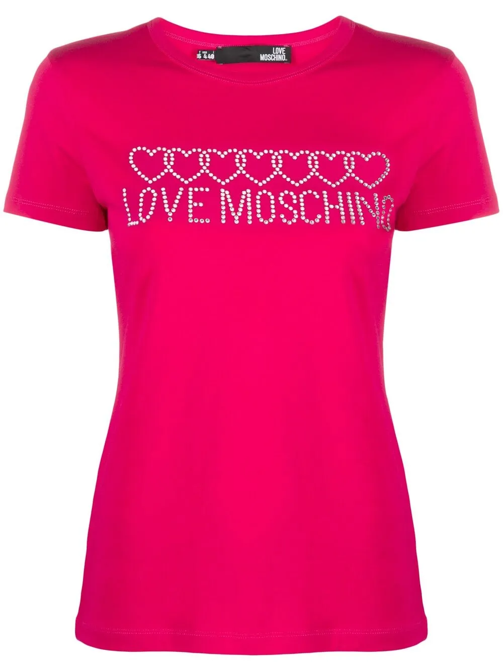 фото Love moschino футболка с логотипом и стразами
