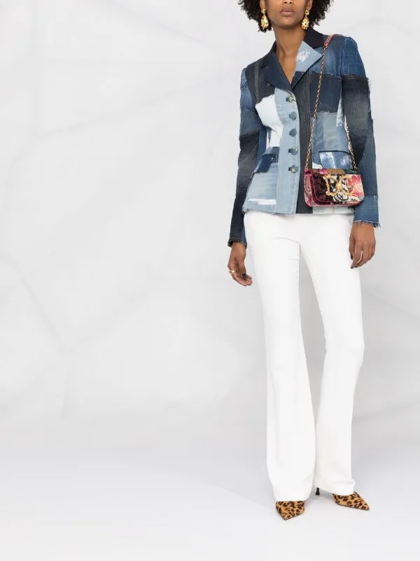 denim patchwork blazer