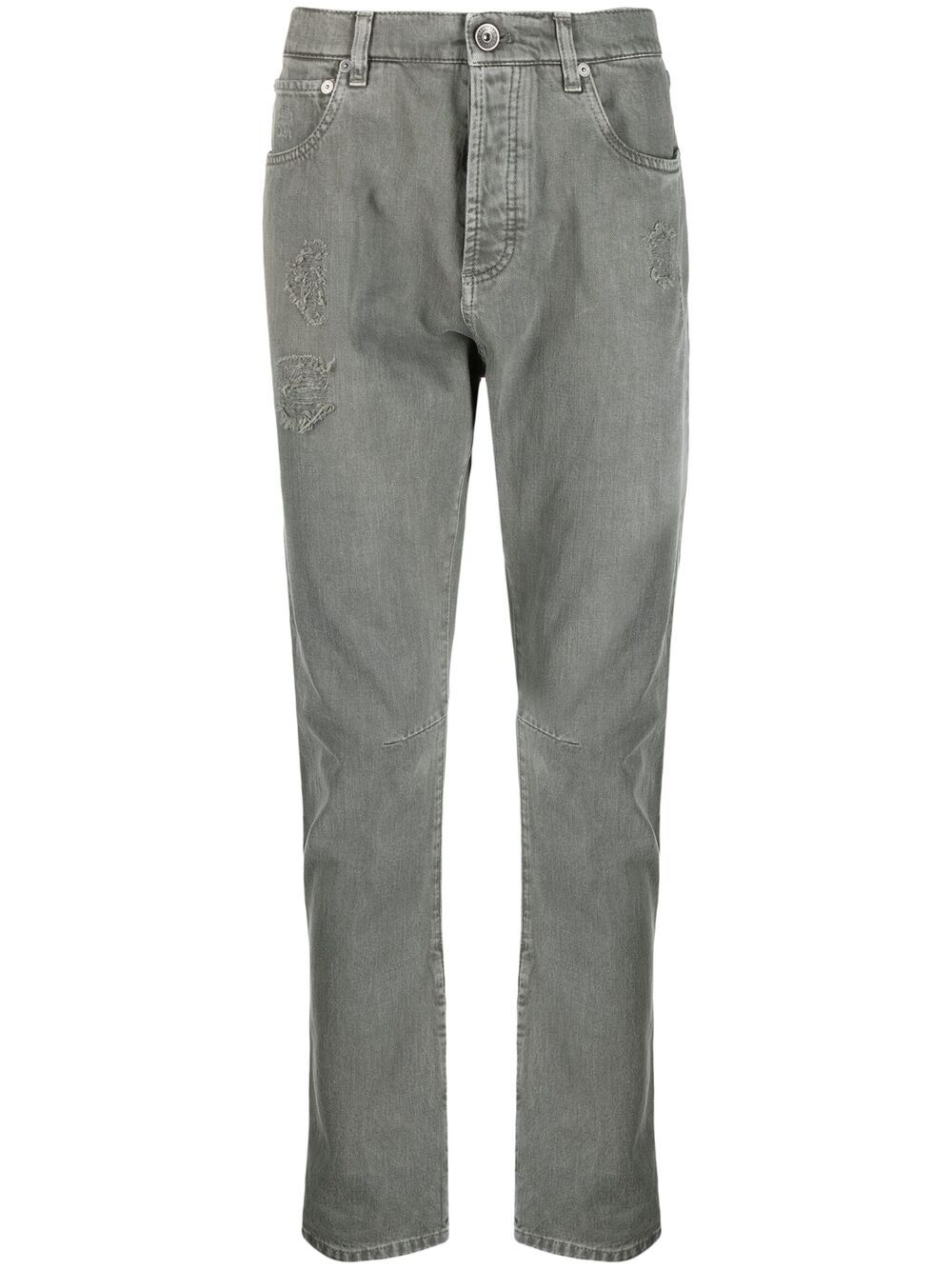 фото Brunello cucinelli прямые джинсы с прорезями
