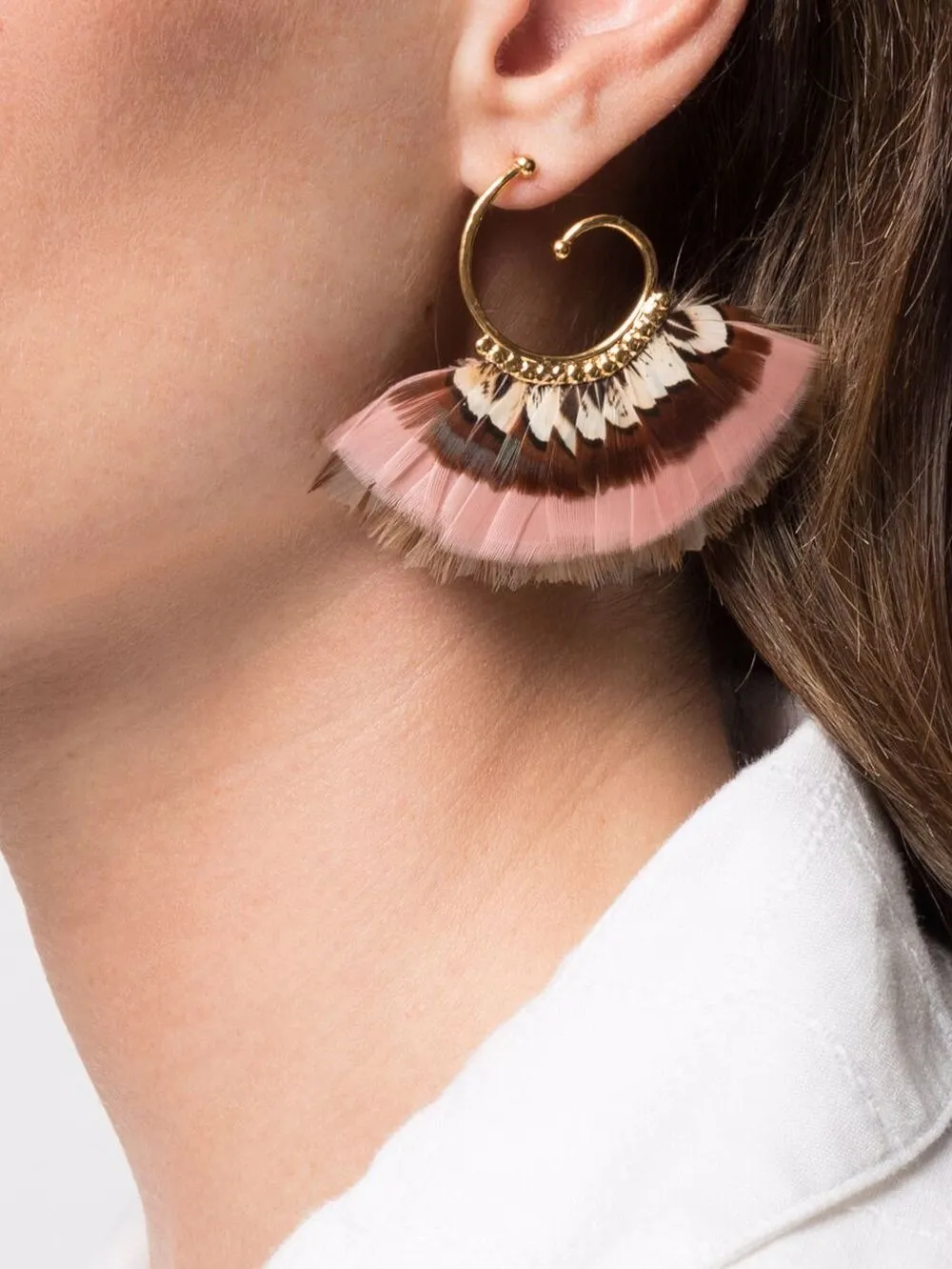 Imagen 2 de Gas Bijoux pendientes Buzios con detalles de plumas