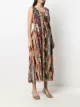 Pierre-Louis Mascia mix-print wrinkled-effect dress