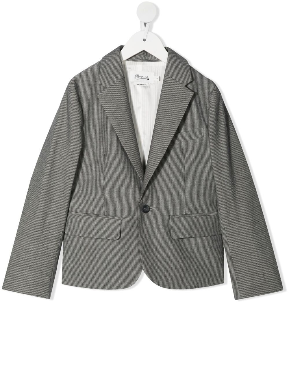 Bonpoint Kids' Fitted Single-breasted Blazer In Grey