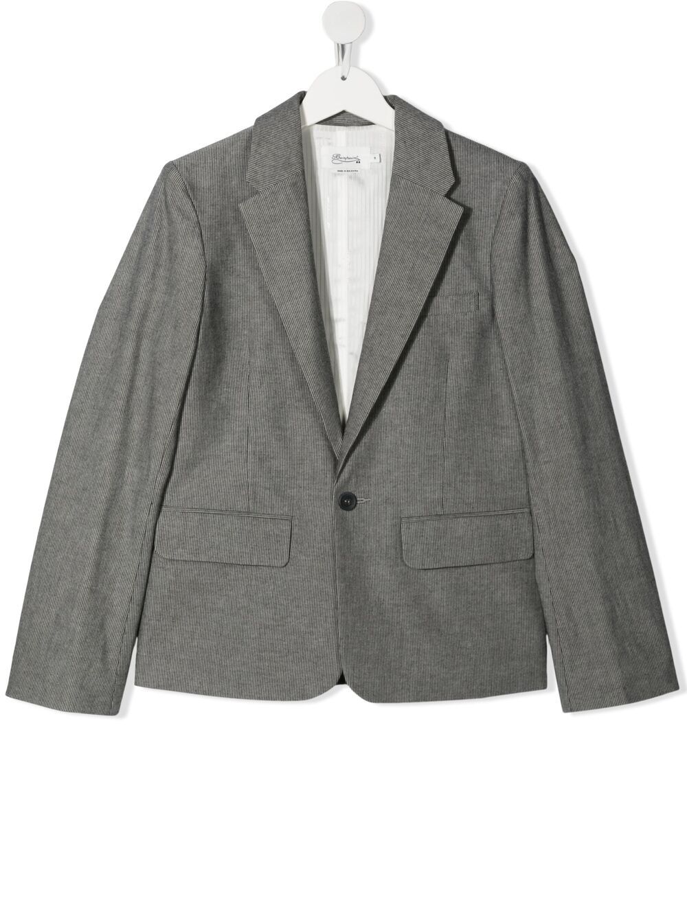 Shop Bonpoint Fitted Single-breasted Blazer In Grey