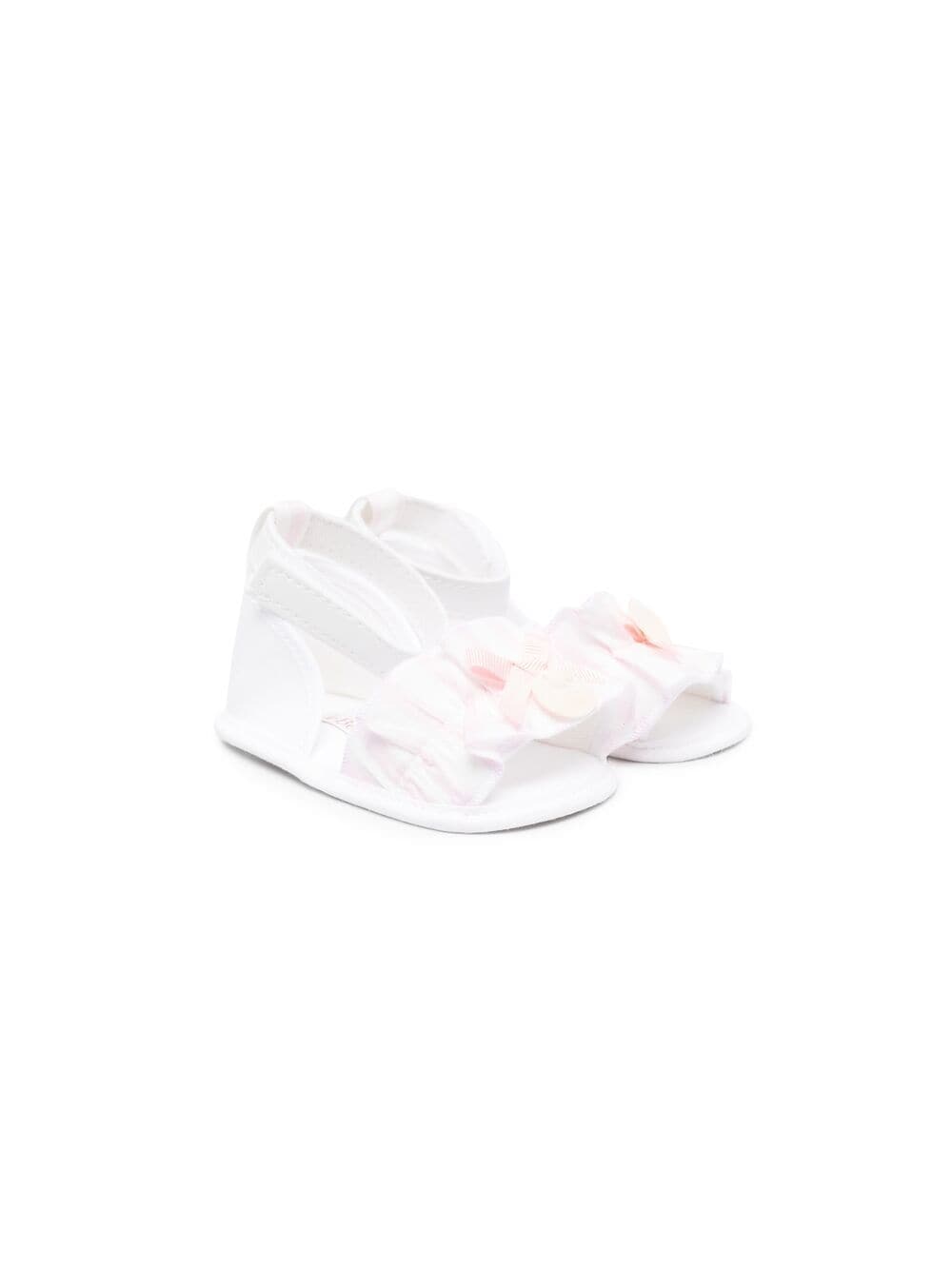 Le Bebé Enfant Babies' 条纹裹踝凉鞋 In White