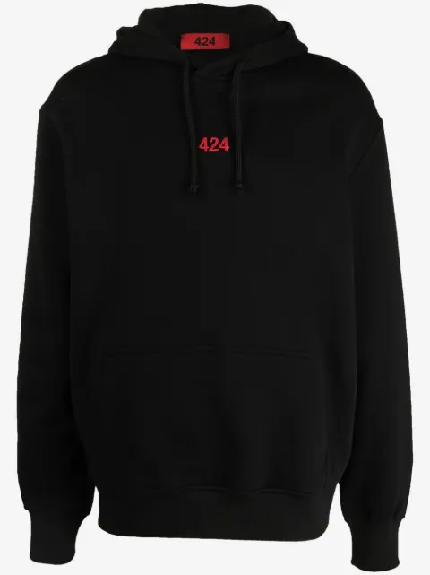 424 Moletom de algodão com capuz e logo bordado