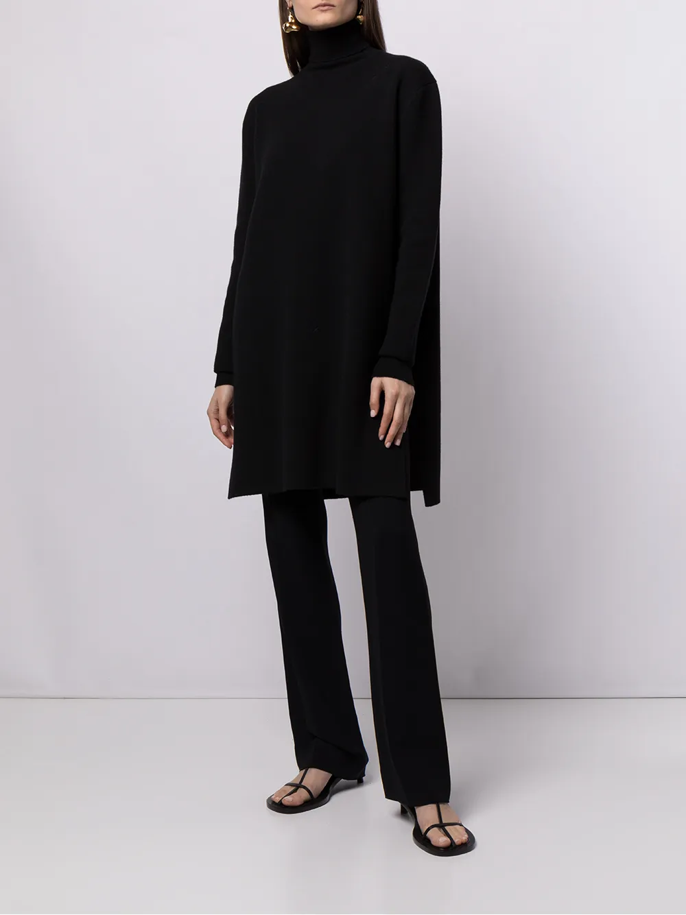 фото Jil sander трикотажное платье с высоким воротником