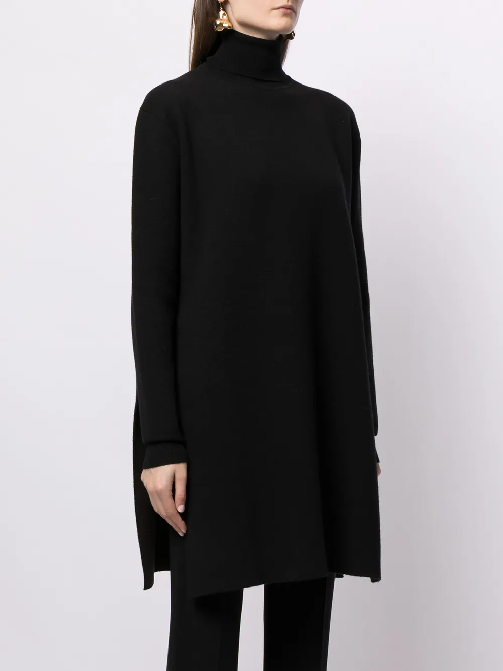 фото Jil sander трикотажное платье с высоким воротником