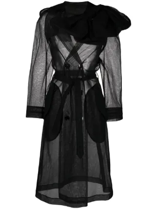 Black sheer store trench coat