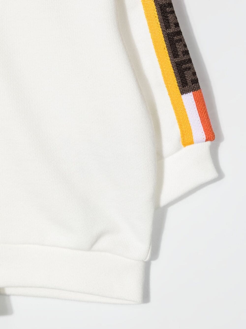 Shop Fendi Stripe-detail Zip-fastening Hoodie In White