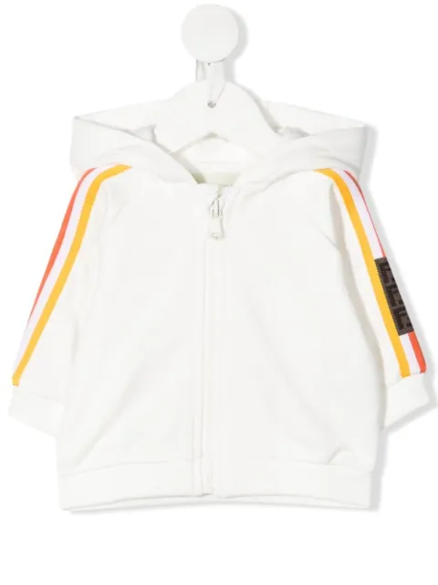 Fendi Kids stripe-detail zip-fastening hoodie