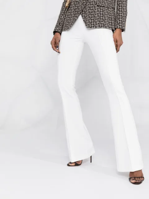 Elisabetta Franchi high-waisted flared leg trousers white PA38411E2 -  Farfetch
