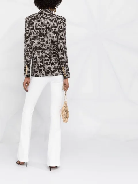 Elisabetta Franchi white high-waisted flared leg trousers for women |  PA38411E2 at Farfetch.com