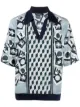 Image 1 of Dolce & Gabbana marine-print silk polo shirt
