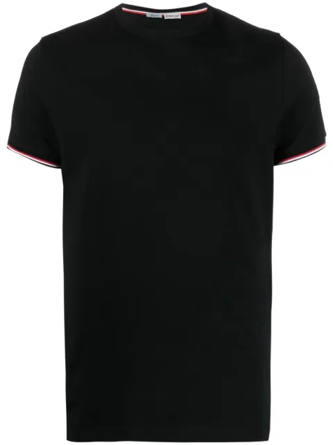 Shop Moncler striped trim T-shirt with 