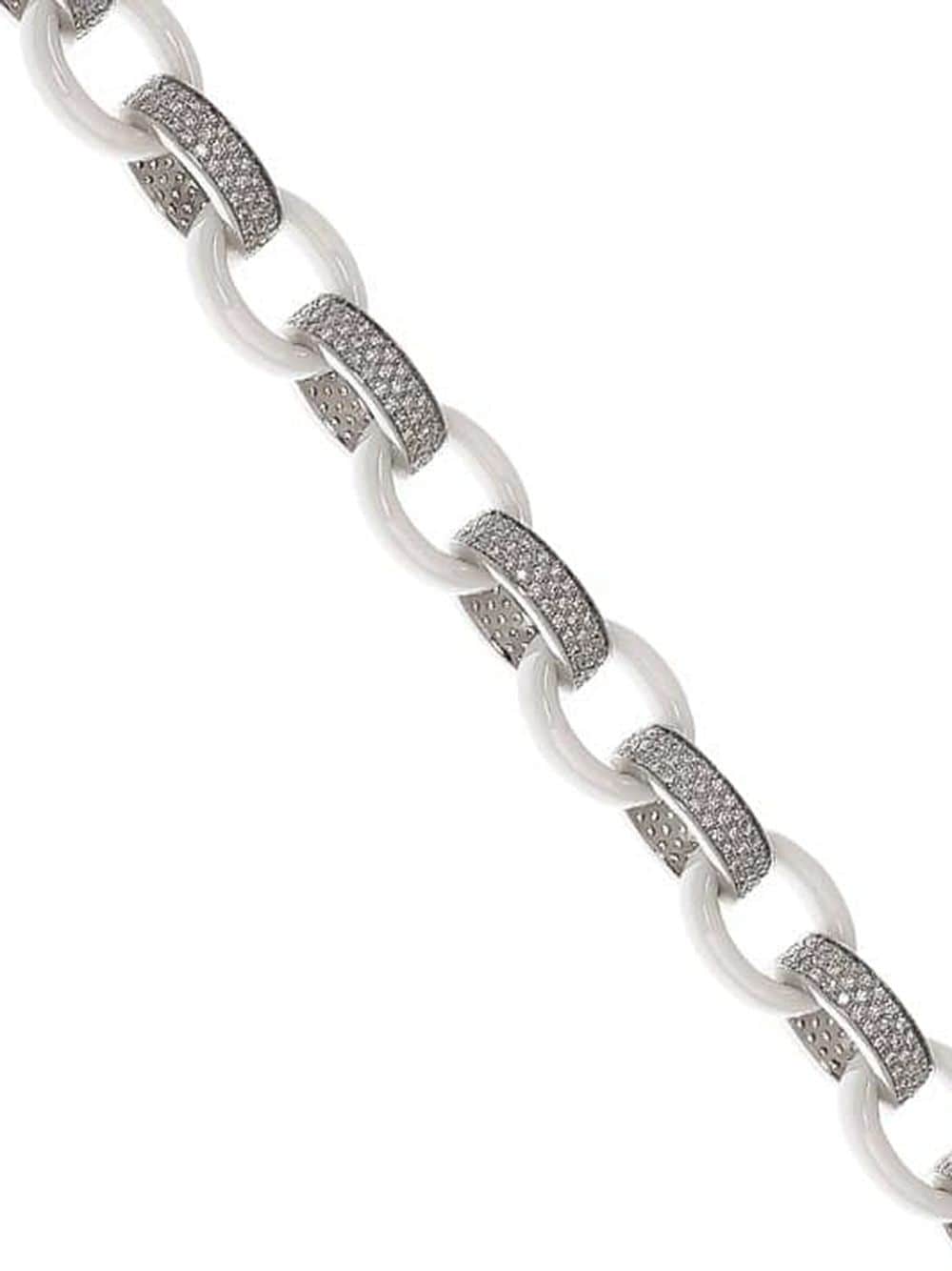 Shop Monica Rich Kosann 18kt White Gold Diamond Pavé Marilyn Link Bracelet