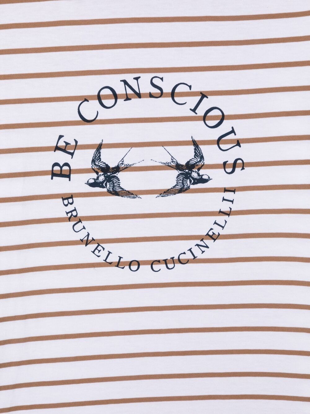 Shop Brunello Cucinelli Teen Be Conscious Striped T-shirt In Neutrals