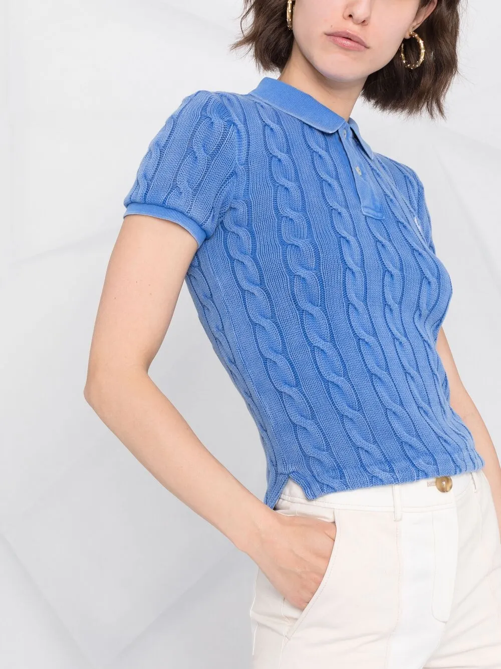 фото Polo ralph lauren рубашка поло фактурной вязки