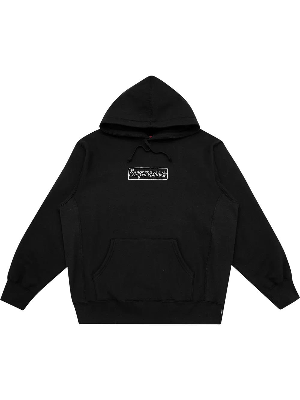 Supreme black best sale and white hoodie