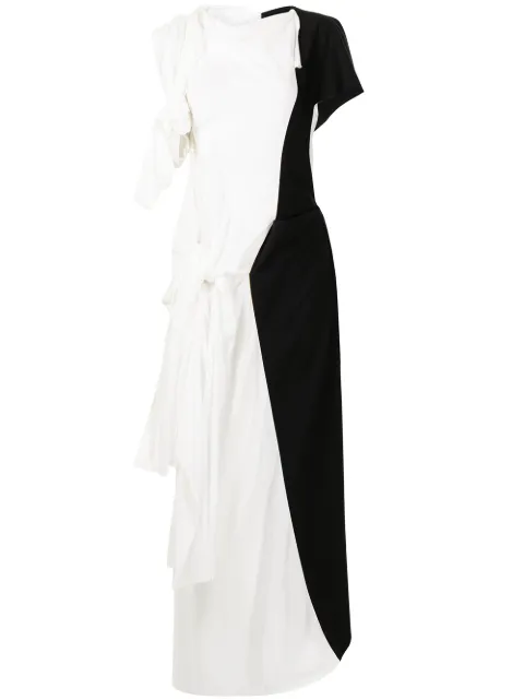 Yohji Yamamoto colour-block asymmetric dress