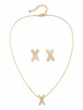 Susan Caplan Vintage 1980s Nina Ricci crisscross earrings and necklace set - Gold