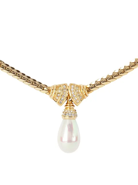 Christian Dior Pre-Owned 1980s pre-owned pearl-embellished necklace