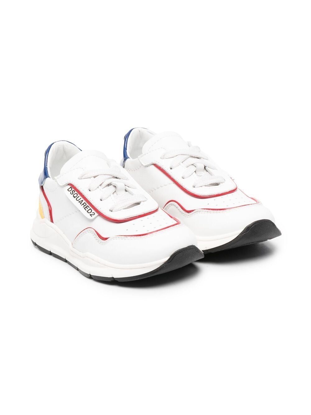 Dsquared2 Kids' Contrast-trim Low-top Sneakers In White