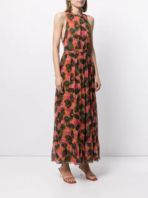 Saloni Agnes Lilypad Print Dress - Farfetch