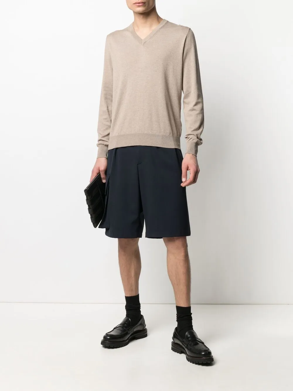 Image 2 of Ballantyne V-neck rib-trimmed jumper