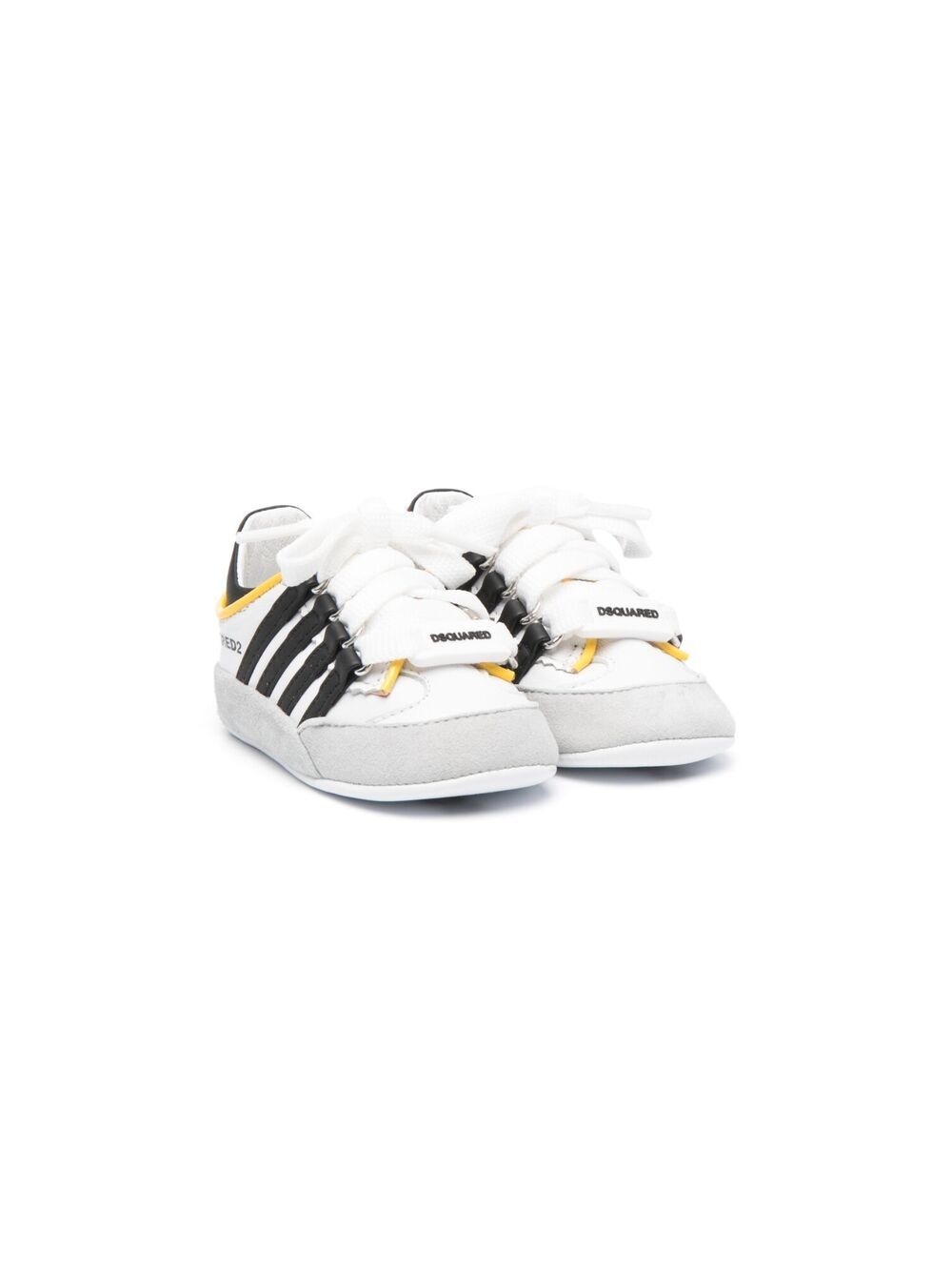 Dsquared2 Babies' Colour-block Lace-up Sneakers In White