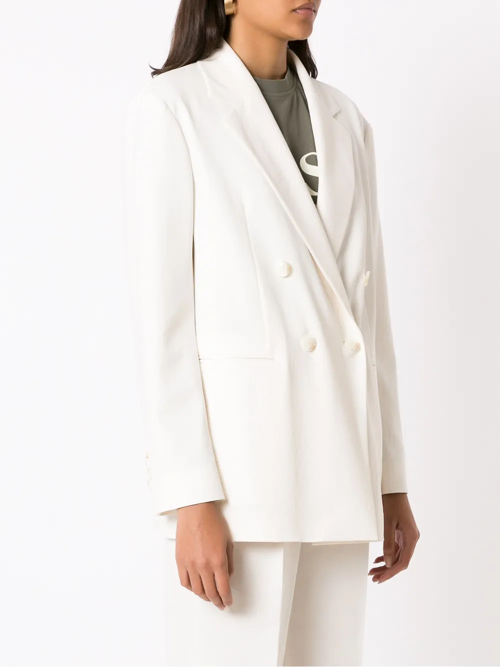 Hugo Boss Double-breasted Blazer In White