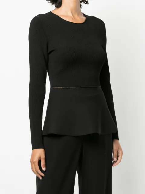 Shop Theory ribbed peplum-hem sweater 