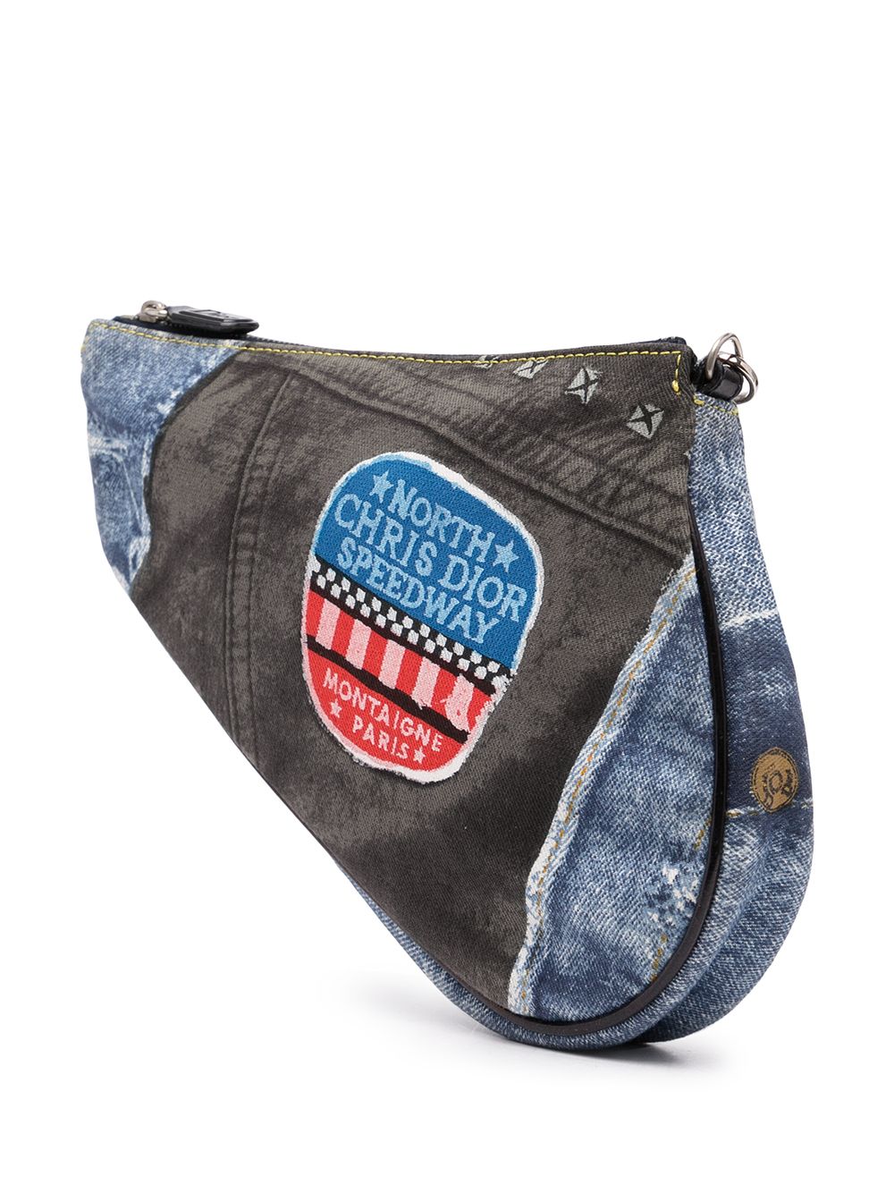 фото Christian dior джинсовая сумка saddle pre-owned с нашивкой-логотипом