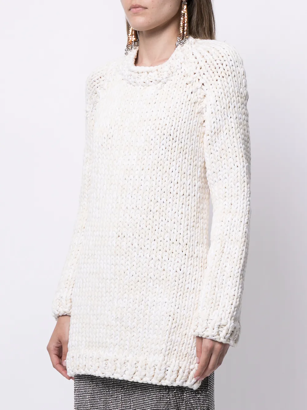 N°21 Open-back Crew-neck Jumper In 白色