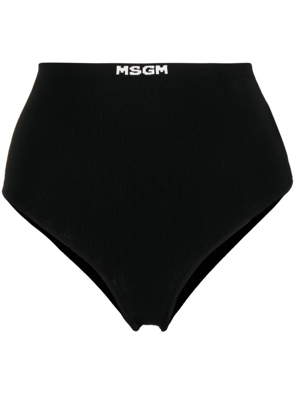 Msgm 针织logo裤腰三角裤 In Black