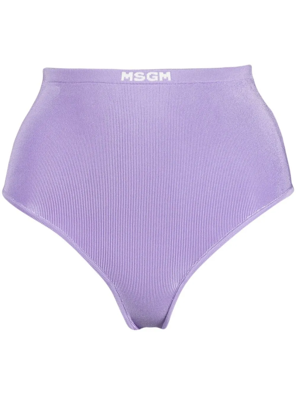 Msgm Intarsia-logo Briefs In Purple