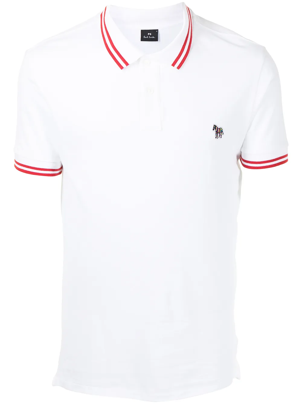 Ps By Paul Smith Zebra Logo Polo Shirt In White