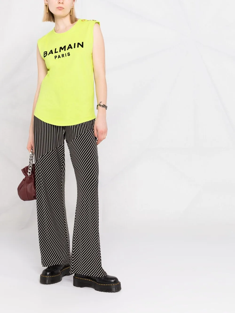 фото Balmain футболка без рукавов с логотипом