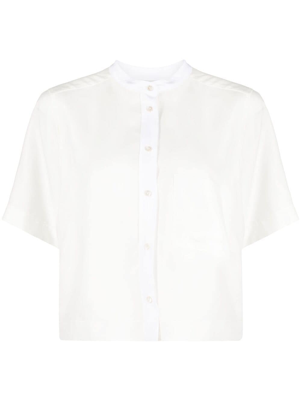 Forte Forte Band Collar Boxy Shirt In White