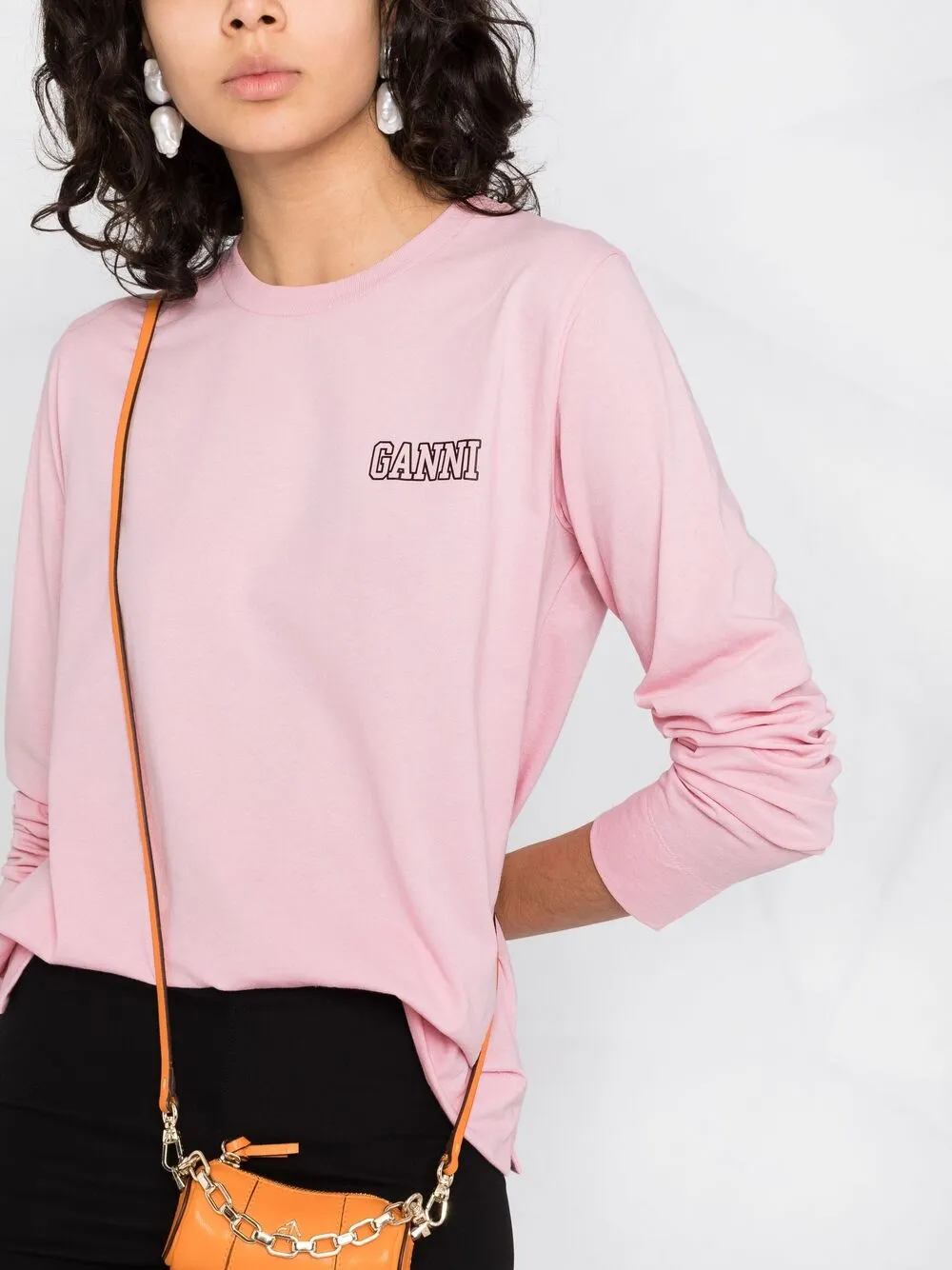 фото Ganni футболка software с длинными рукавами