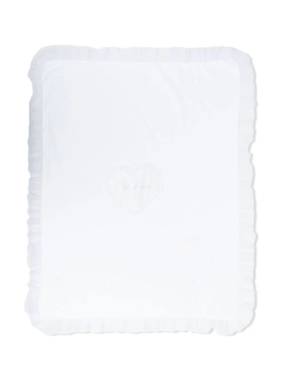 

Miss Blumarine tulle-trim blanket - White