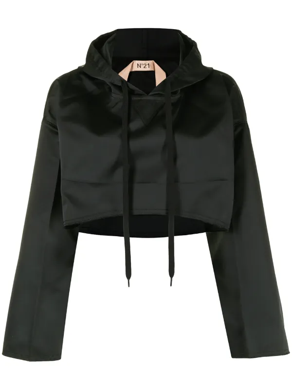 borg cropped moletom com capuz