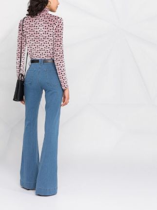 flared high-waisted jeans展示图